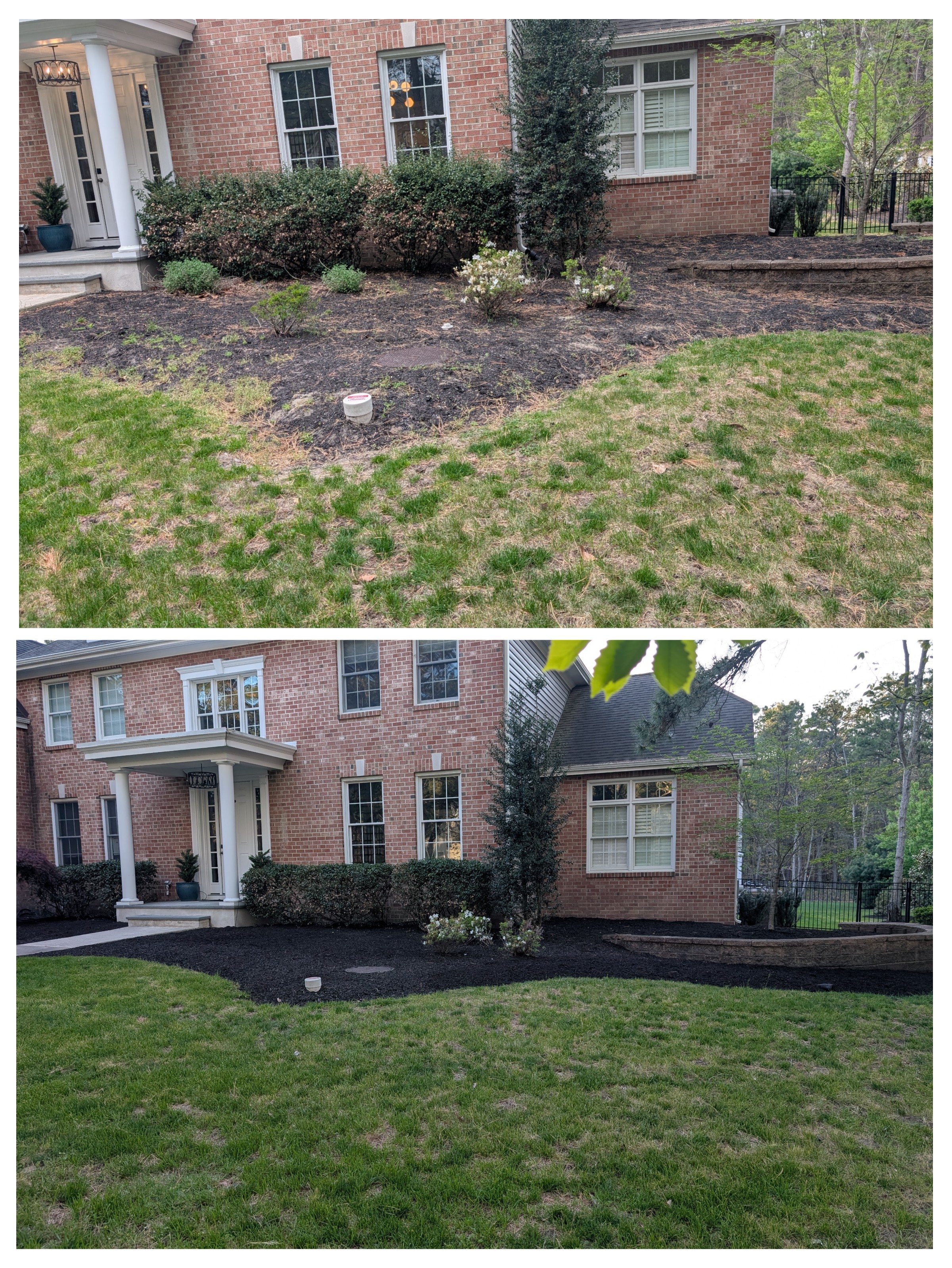 Haddonfield aeration and mulching with professional leafblower by Thomas and Son LLC